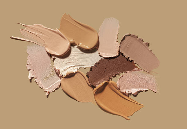 istock Beauty product sample swatch texture of foundation 2252081320