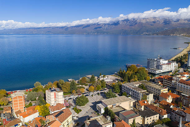 istock Pogradec Waterfront and Lake Ohrid Aerial View. 2252082443
