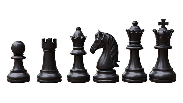 istock Black chess pieces set isolated on white. Business strategy concept, 3d 2252082613