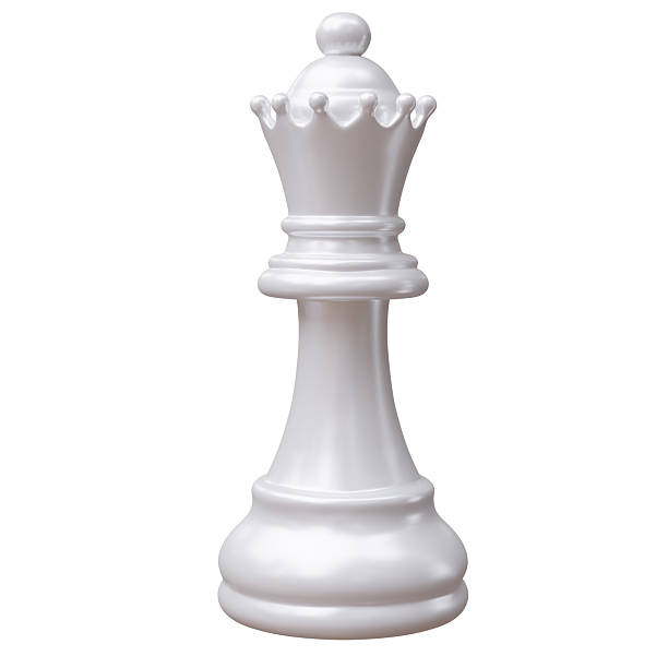 istock Chess queen, white color chess piece isolated on white, Business strategy, 3d 2252082629