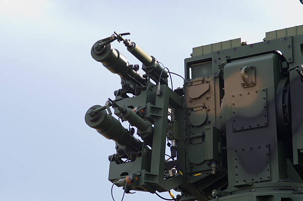 istock Military missile launcher system in action ready 2252082842