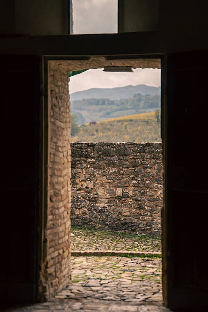istock scenic countryside view, sunlit landscape beyond threshold invites peaceful rural exploration 2252088368