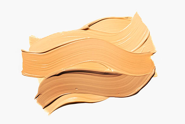 istock Beauty product sample swatch texture of foundation 2252091265