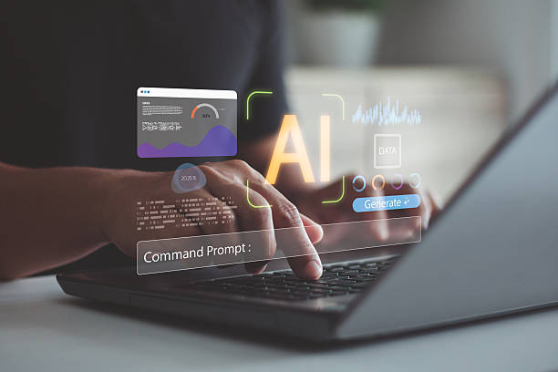 istock AI technology concept. Person hand typing on laptop keyboard, virtual interface icon. Artificial intelligence, data analytics, automation, digital innovation for modern business, software development. 2252092903
