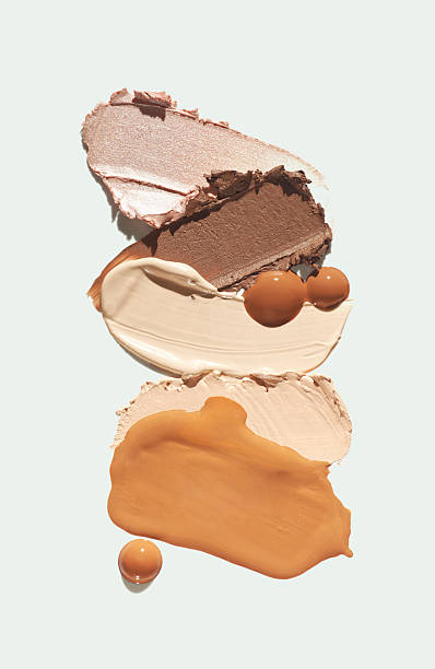 istock Beauty product sample swatch texture of foundation 2252095006