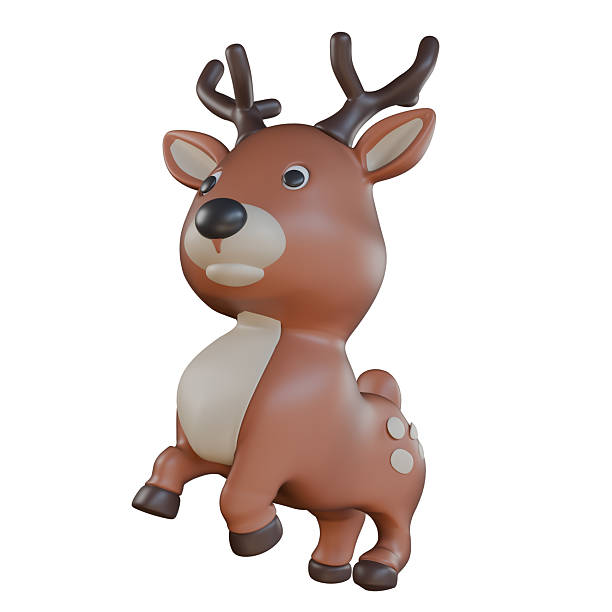 istock Reindeer cartoon character rears up 3D 2252097745
