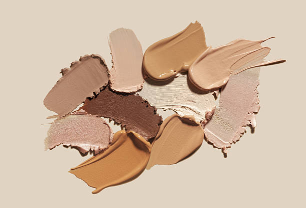 istock Beauty product sample swatch texture of foundation 2252098823