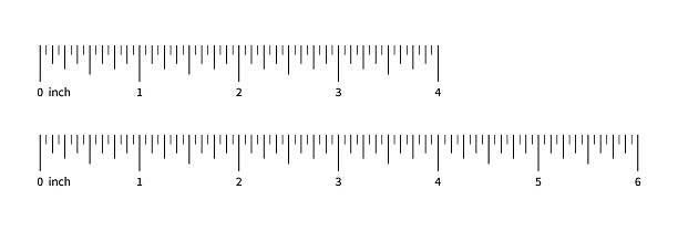istock Ruler scale set, measuring chart with 4 and 6 inches. Length measurement distance, height, math. Sewing tool 4inch and 6inch template. 2252099183