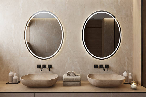 istock Japandi Spa Bathroom Interior with Pine Wood and White Stone Spa Elements Day Scene 2252113196