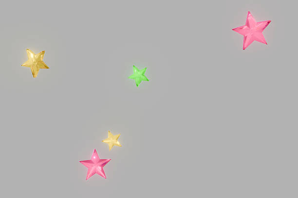 Colorful stars on a grey background