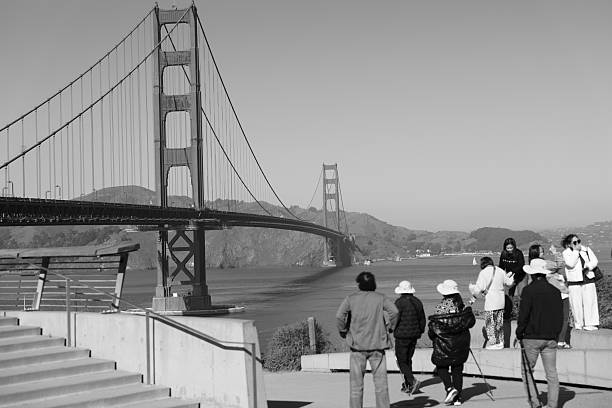 People visiting the Golden Gate Bridge in San Francisco, California on December 8, 2025.