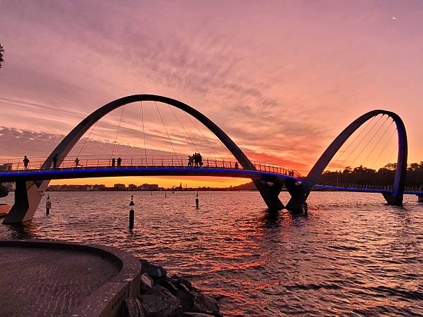 istock Elizabeth Quay Bridge in Perth at Sunset 2252124197