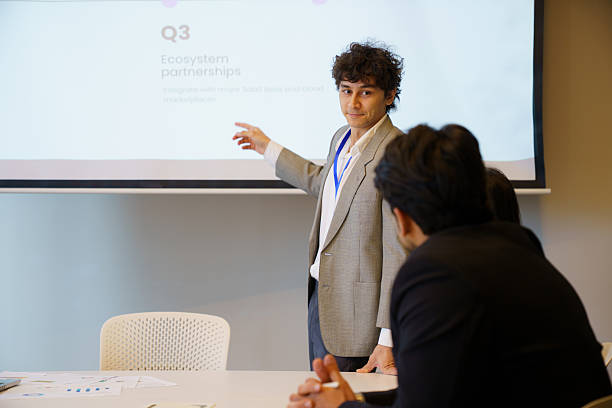 istock Business presentation and strategy discussion in modern corporate meeting 2252124281