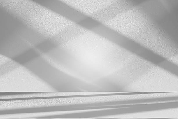 istock Wall interior background, studio and backdrops show products.with shadow from window color white . background for text insertion and presentation product 2252124529