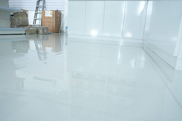 istock Empty store shelves with cleaning bucket in aisle 2252126786