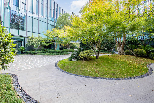 istock Open space in front of the modern eco-friendly office building 2252131619