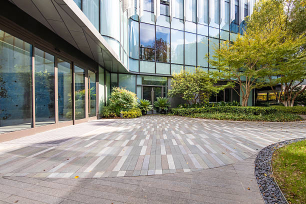 istock Open space in front of the modern eco-friendly office building 2252131834