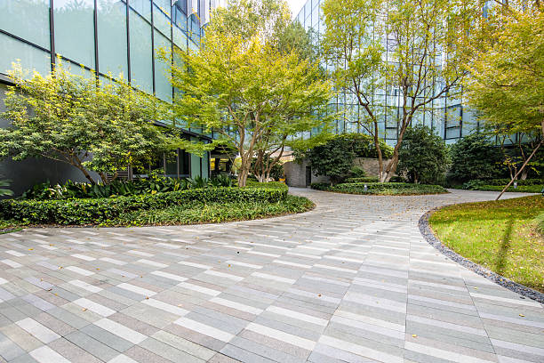 istock Open space in front of the modern eco-friendly office building 2252131838