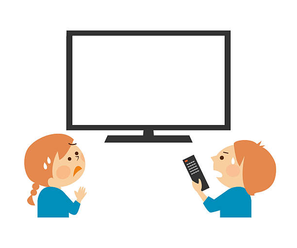 istock Children surprised at the TV screen - Illustration 2252132233