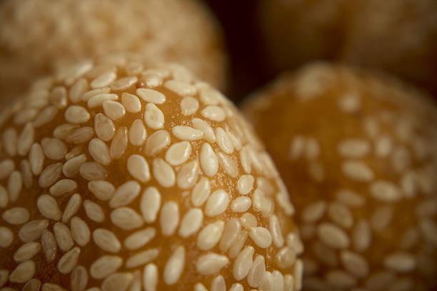 Textured abstract full frame background. Sesame sticks.