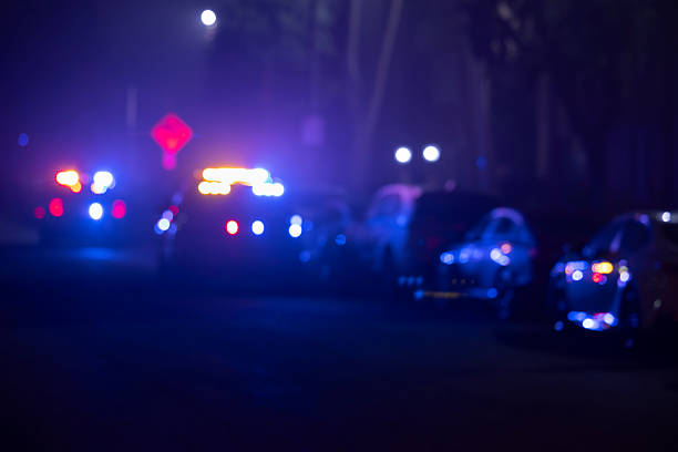 istock Police Abstract Car Lights Illuminated at Night 2252135565