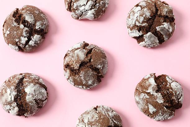 istock Delicious brownie cookies on color background 2252140232