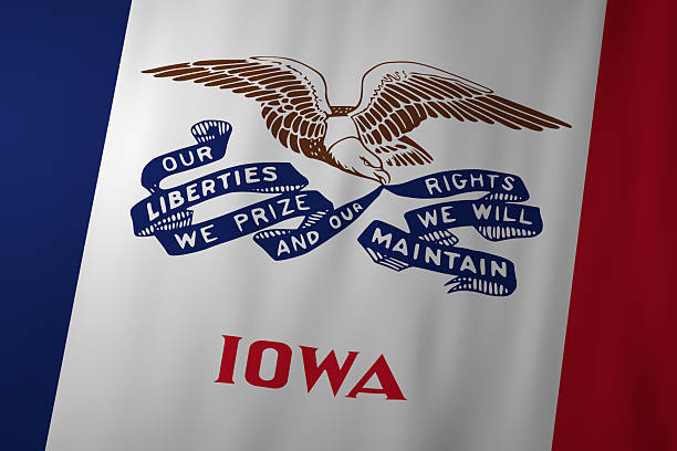 istock Iowa state flag with eagle and motto 2252140436