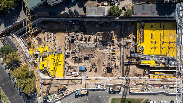 istock Aerial View of Construction Site with Cranes 2252142468
