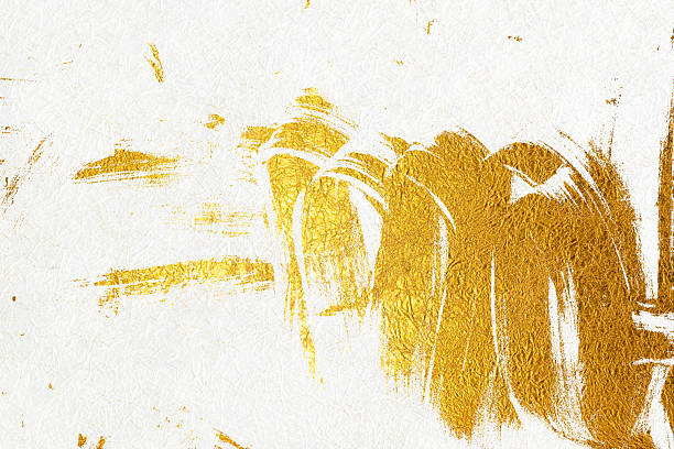 istock A luxurious background featuring gold patterns on white washi paper 2252146293