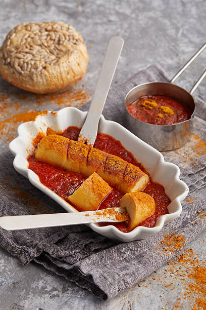 istock Vegan currywurst with spicy sauce 2252147803
