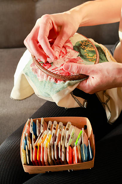 istock Embroidery, cross-stitching at home 2252153035
