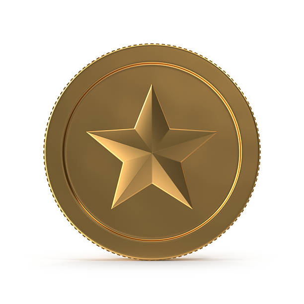 istock Golden Star Coin Award - 3d Render 2252153085