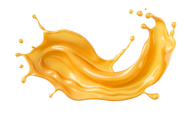 istock Caramel sauce, Liquid syrup splash, sugar candy caramel or melted toffee, 3d illustration. 2252154784