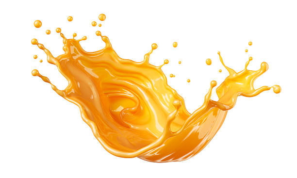 istock Caramel sauce, Liquid syrup splash, sugar candy caramel or melted toffee, 3d illustration. 2252154785