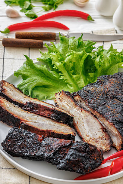 istock charred pork chunk served on a white platter 2252157218