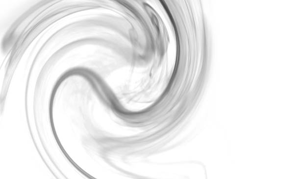 istock Abstract black and gray smoke or liquid swirl design on clean white background 2252157682