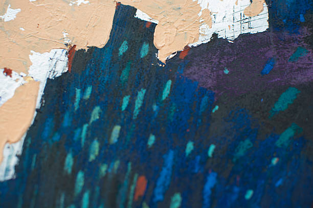 istock Abstract festive night artwork with vibrant fireworks-like strokes. Dark blue background with red, gold, green and violet accents created with dry pastel and mixed media. 2252158752