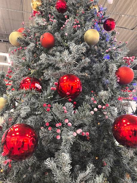 istock New Year's decorations, balls, garlands, lights, beautiful decorations on the Christmas tree, a Christmas tree decorated for the New Year, a beautiful New Year's photo, a Christmas tree, balls 2252159797