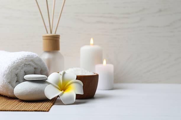 istock Beautiful spa composition on the table. Natural cosmetic products, close-up 2252160027