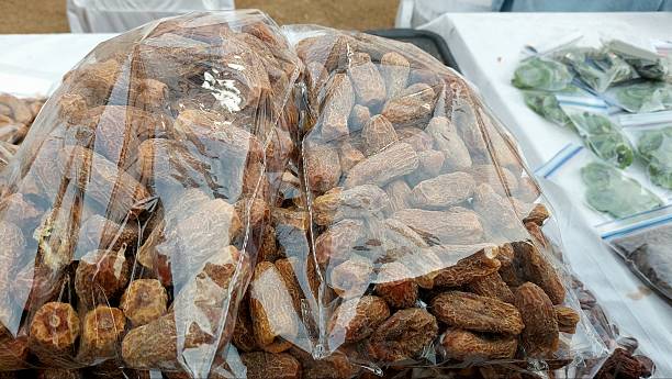 istock Bulk Dry Dates Chohara Packed In Clear Plastic Market Bags 2252167447