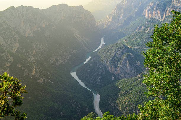 Gorges du Verdon landscape in the Provence in the South of France during a summer day. The Verdon Gorge is a river canyon located in the Provence-Alpes-Côte d'Azur region