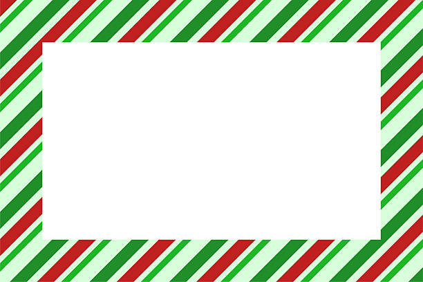 istock Candy cane christmas frame with blank space. Christmas border frame. Merry Christmas Candy cane rectangle frame card elements decoration. New Year picture frame ribbon with red, white or green stripes. Xmas striped border 2252171798