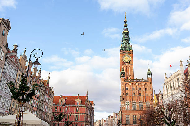 istock Clock tower in Gdansk highlights city architecture during cloudy day 2252174565