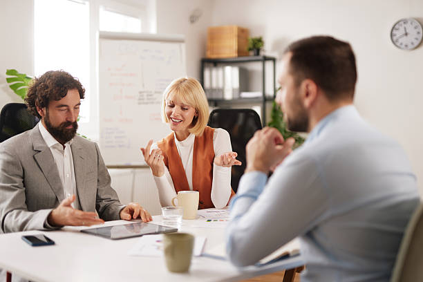 istock Business team collaborates in office for brainstorming session focused on achieving success with project goals and strategies 2252180006