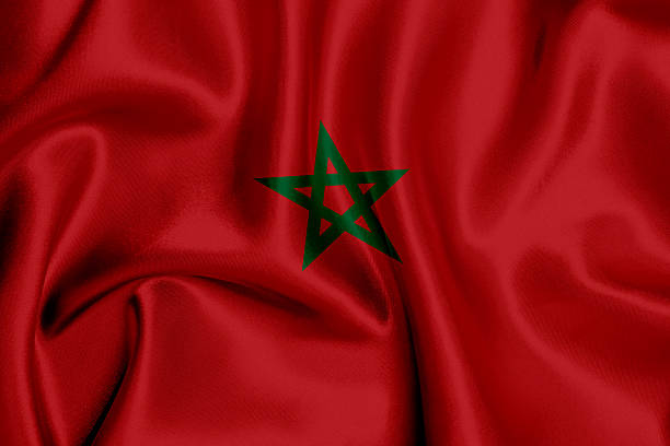 Flag of Morocco waving background.