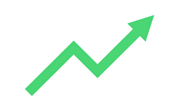 istock green arrow pointing up grow business financial profit graph 2252184348