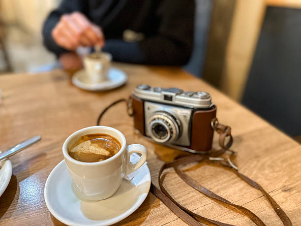 Quiet Moment of Creativity with Espresso and Vintage Camera