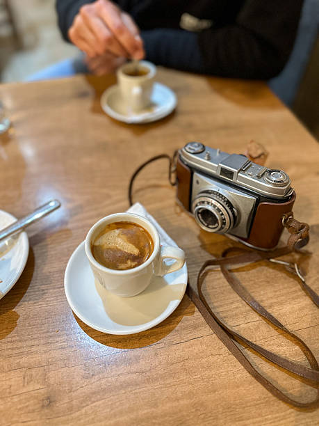 Quiet Moment of Creativity with Espresso and Vintage Camera