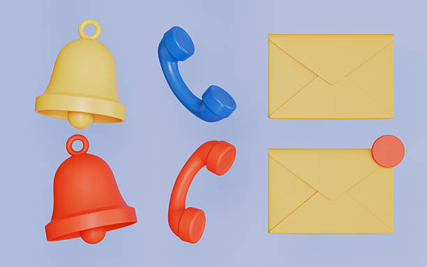 istock Telephone receiver, Bell notification and message symbol 2252188098