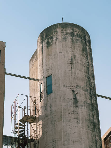 istock Weathered Industrial Silo with Spiral Staircase 2252188673